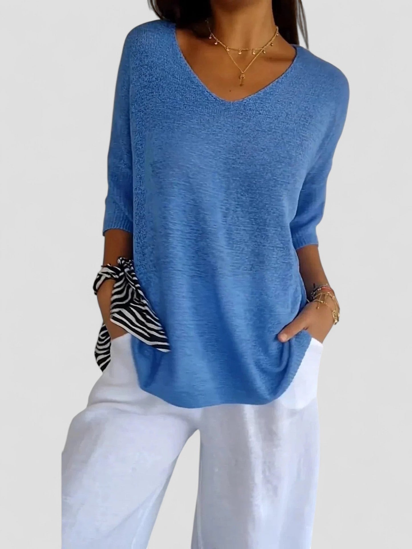 Aurea™ - V-Neck Knit Top