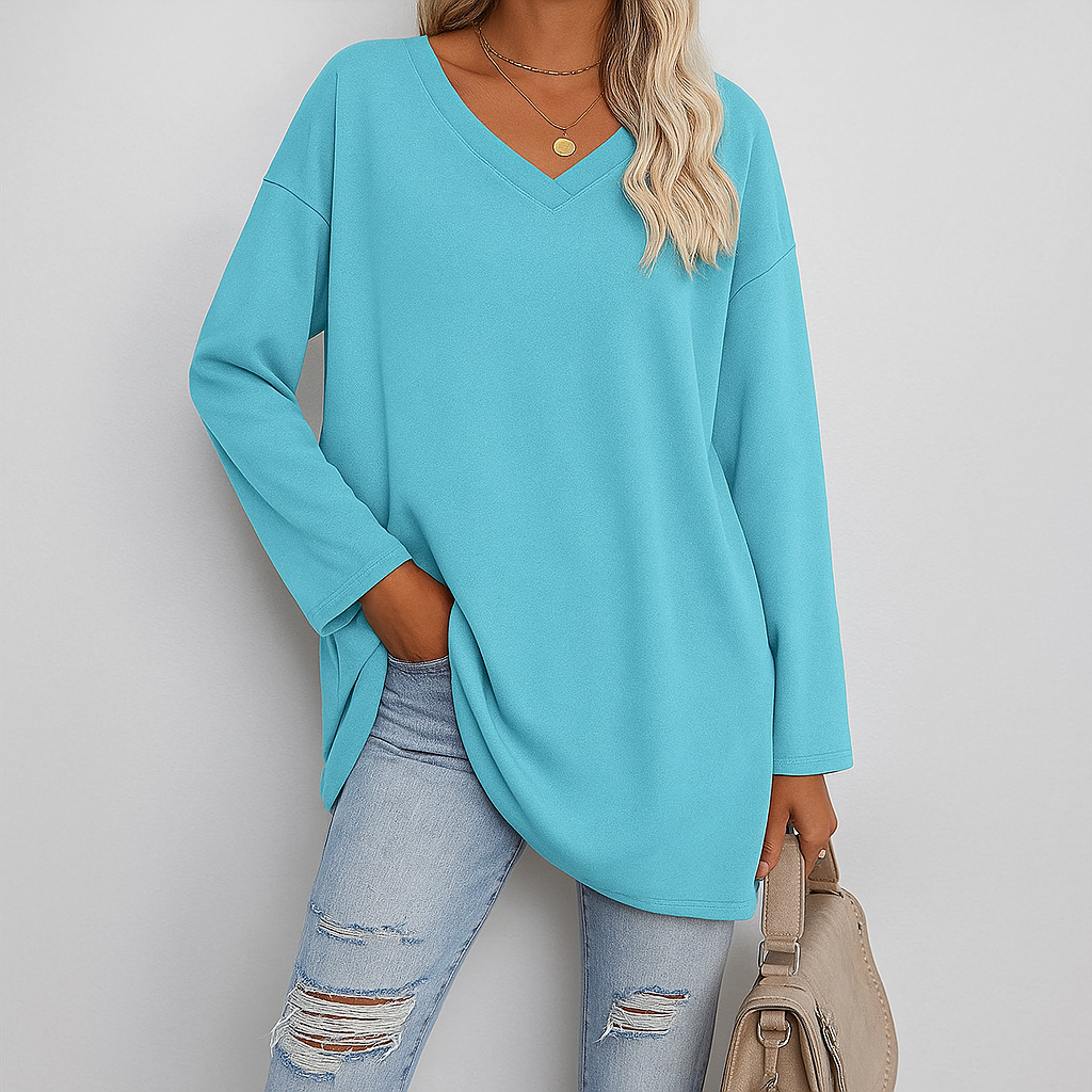 Zuri™ - Women V-Neck Knit Top | Effortless Comfort