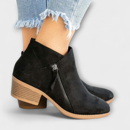 Larisa™ – Suede Boots with Block Heel