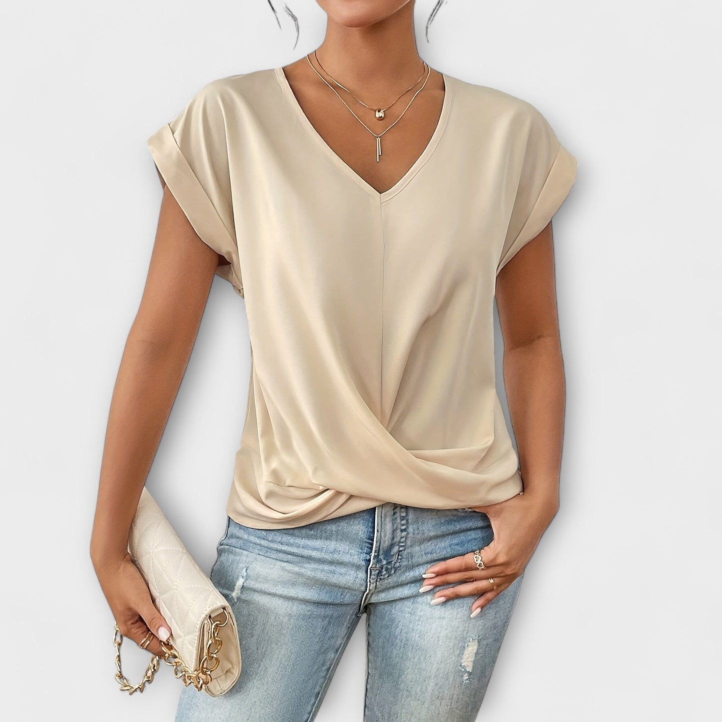 Amira™ - Twist Charm V-Neck Top