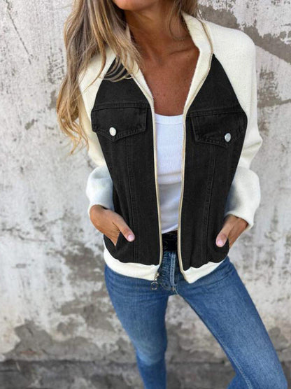 Elva™ - Casual zip-up jacket with a V-neck