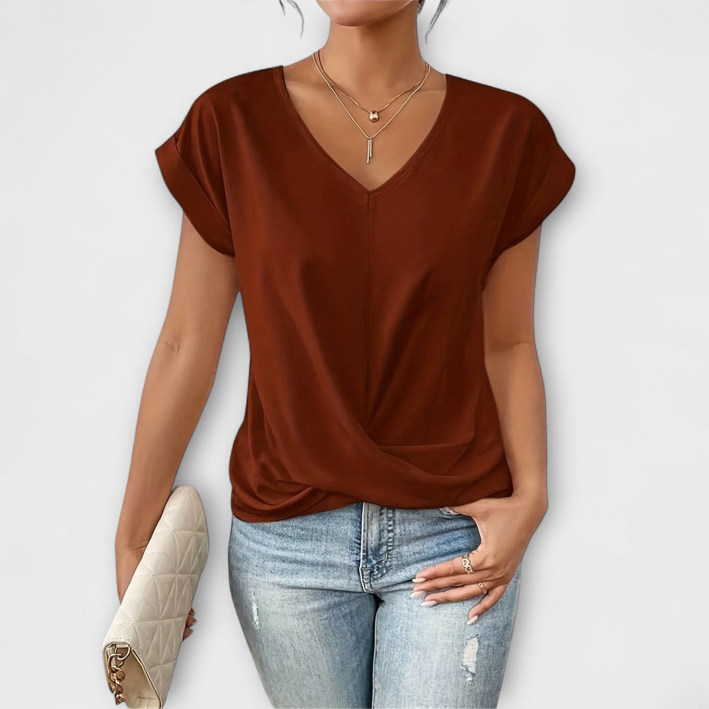 Amira™ - Twist Charm V-Neck Top