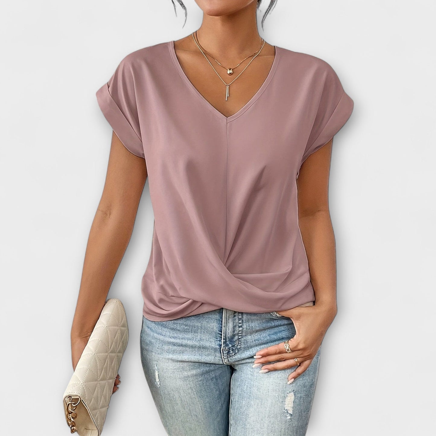 Amira™ - Twist Charm V-Neck Top