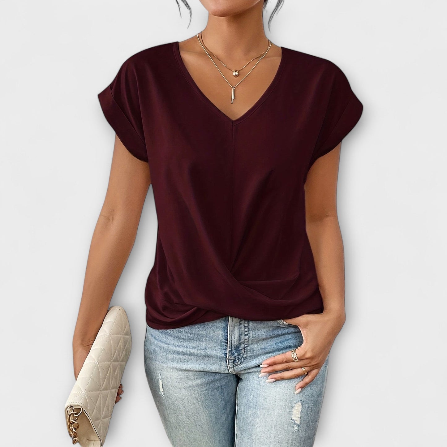 Amira™ - Twist Charm V-Neck Top