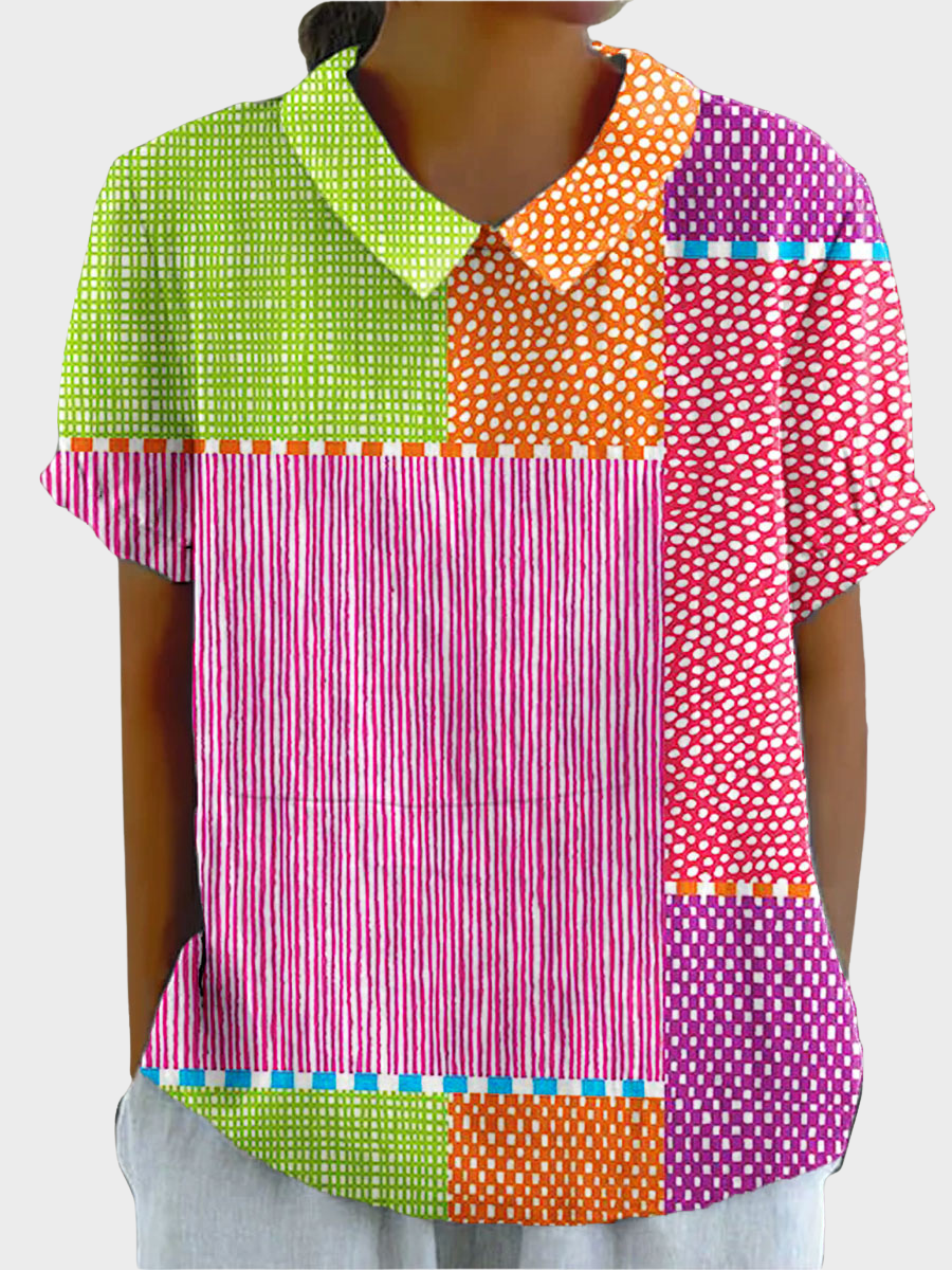 Lila™ -  Sunburst Patchwork Shirt