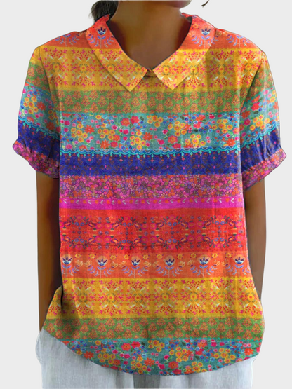 Lila™ -  Sunburst Patchwork Shirt