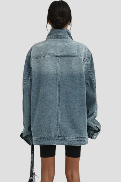 Nola™ - Feminique Chic Asymmetric Denim Jacket