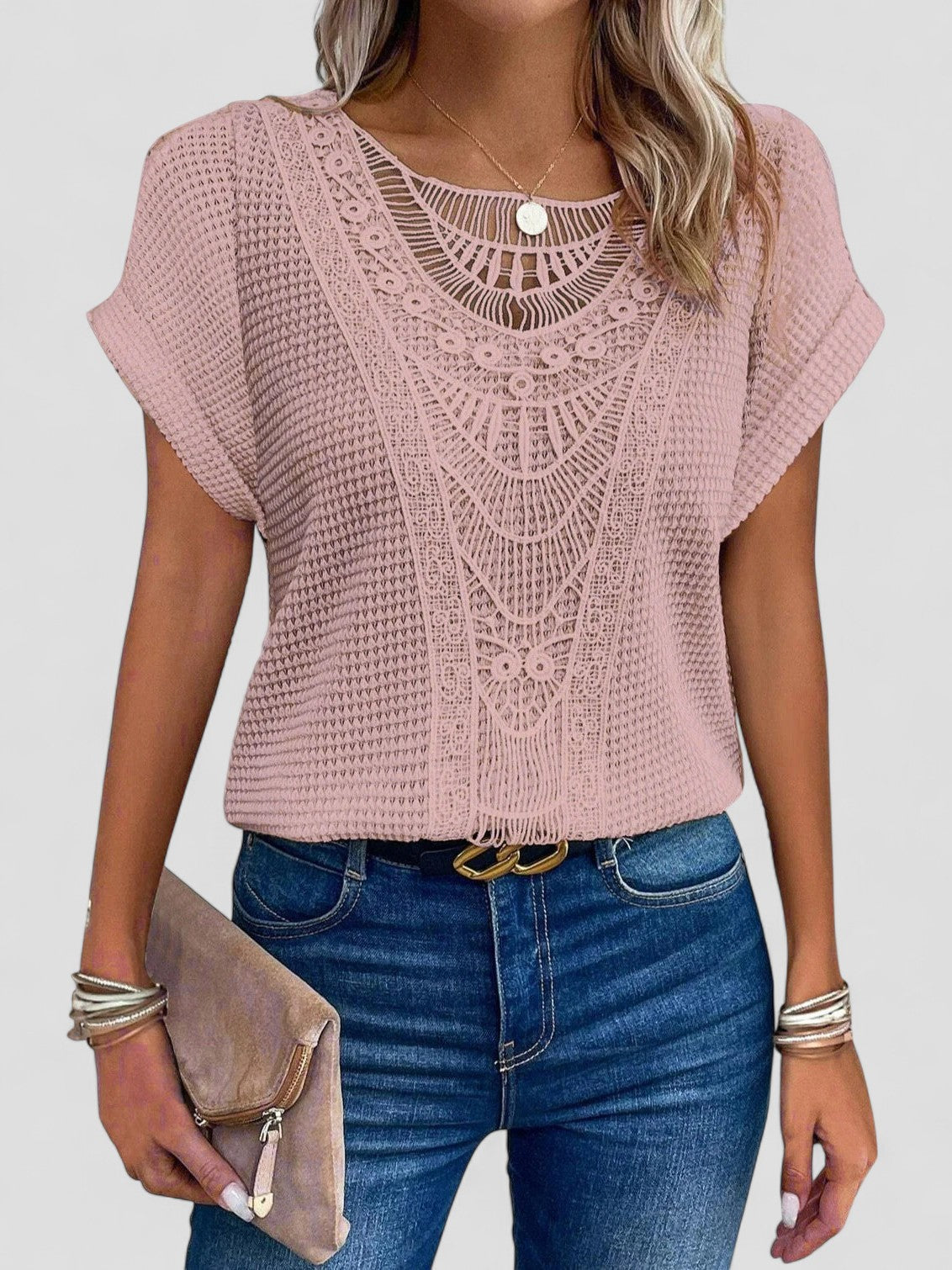 Solara™ - LACE T-SHIRT WITH SHORT SLEEVES