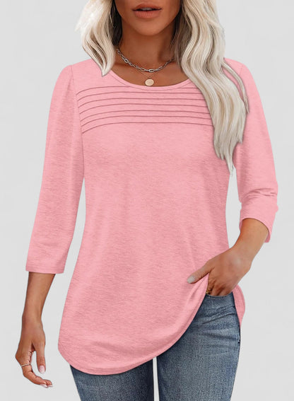 Evita™ - Pleated 3/4 Sleeve Top