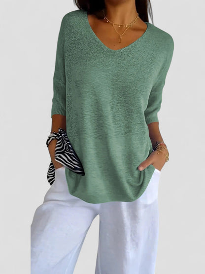 Aurea™ - V-Neck Knit Top