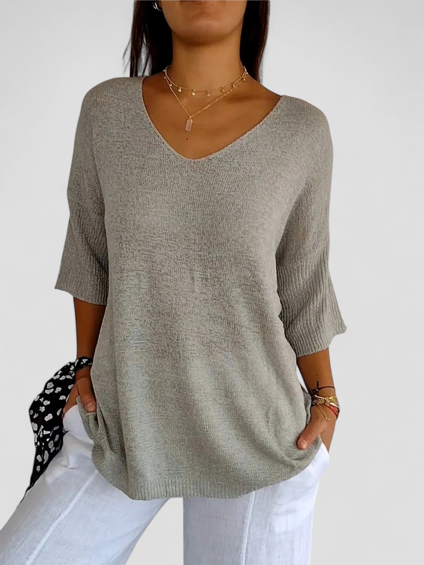 Aurea™ - V-Neck Knit Top