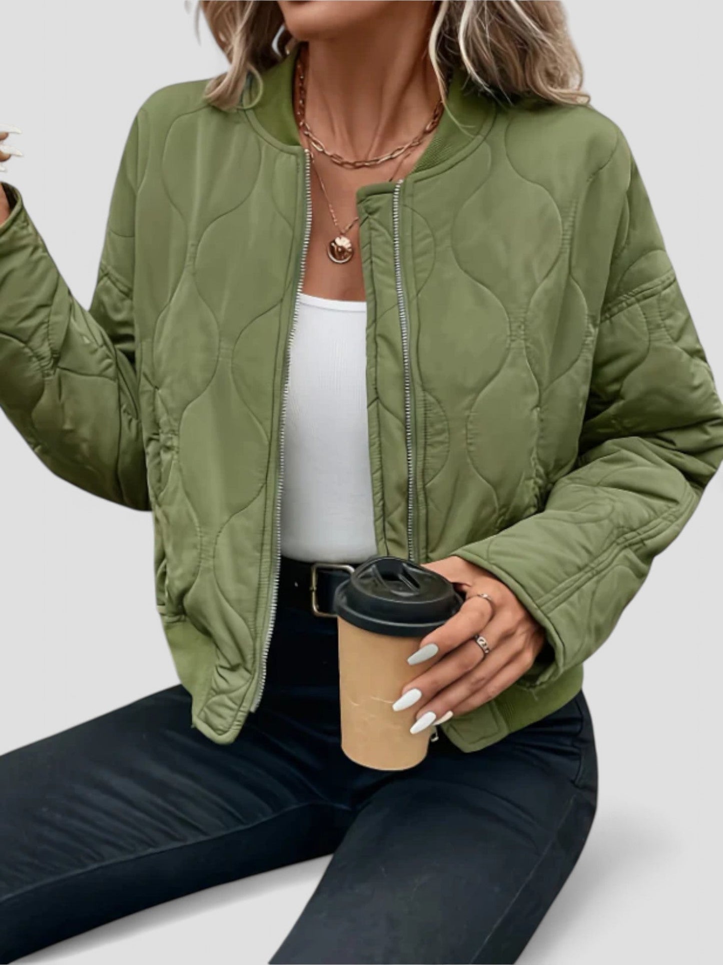 Kaia™ - The Quilted Bomber Jacket