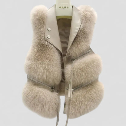 Rina™ - Eleganique Chic Slim-Fit Fur Vest